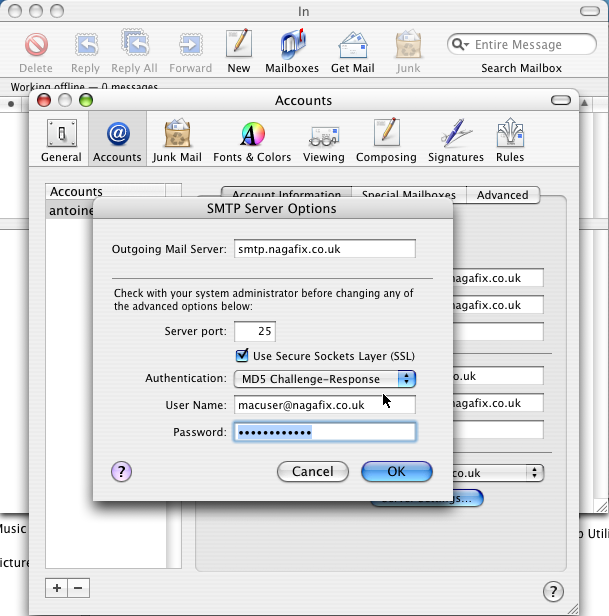 macosx mail secure config screenshot 1